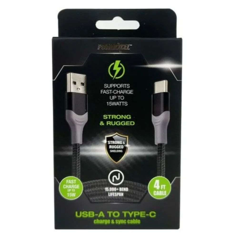 PowerXcel USB-A To Type-C 4FT Cable